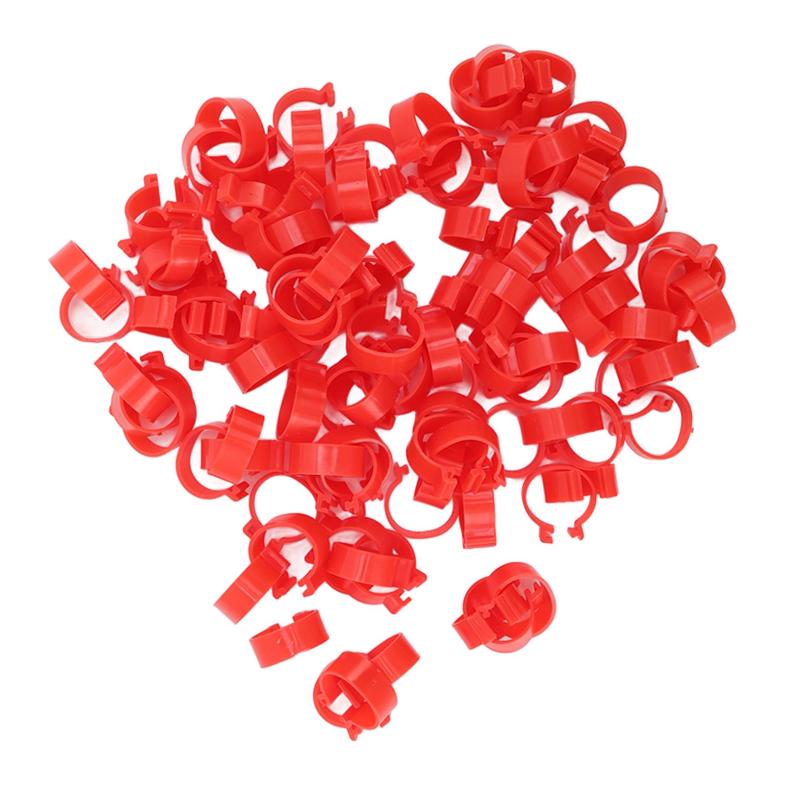 100pcs Poultry Feet Rings PP Plastic Reusable Chicken Duck Goose Leg Bands for Identification Red 16mm/0.6in โ image 2