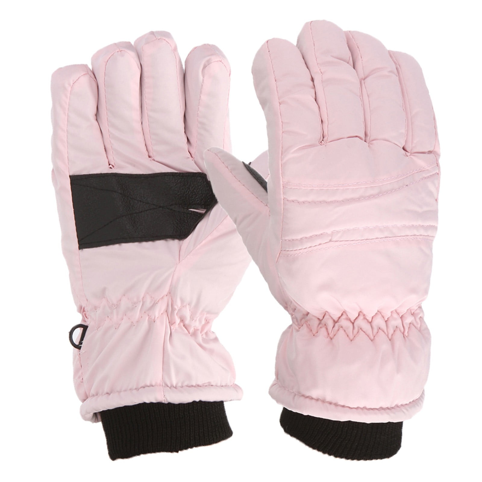 Kids Waterproof Winter Snow Gloves, Thick Stretchy Warm Gloves for Boys and Girls for Outdoor Play in Cold Weather, Pink, 4-8 Years — image 3