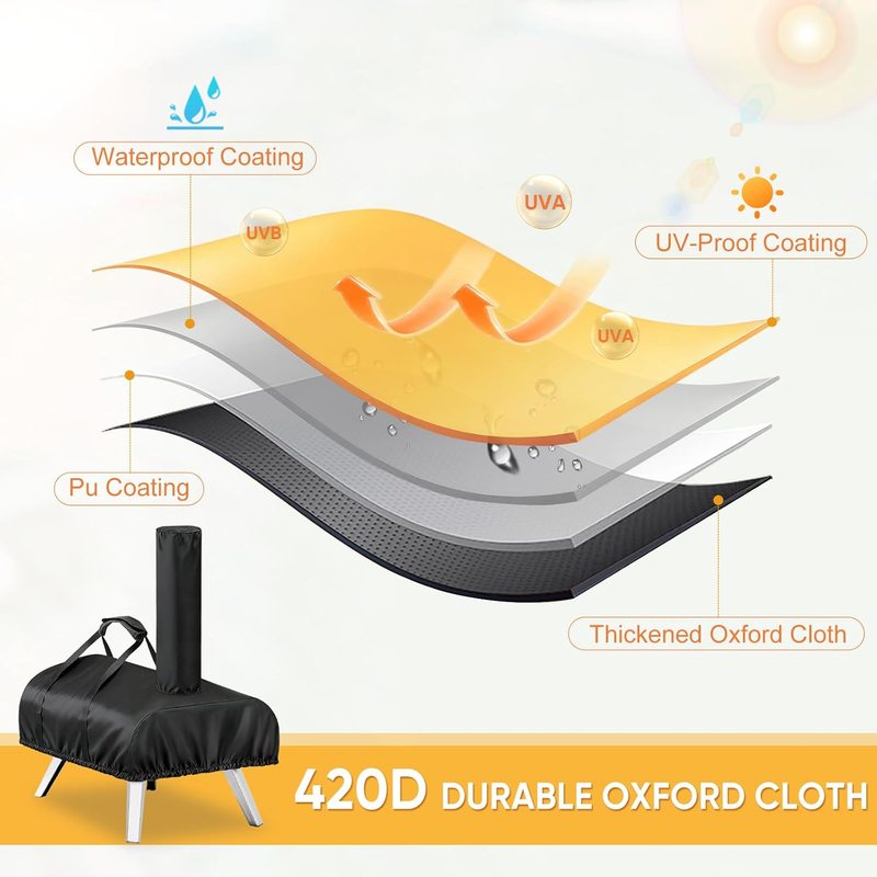420D Oxford Waterproof Pizza Oven Cover with Carry Handles, Custom Fit for Aidpiza 12 Outdoor Pizza Oven — image 4