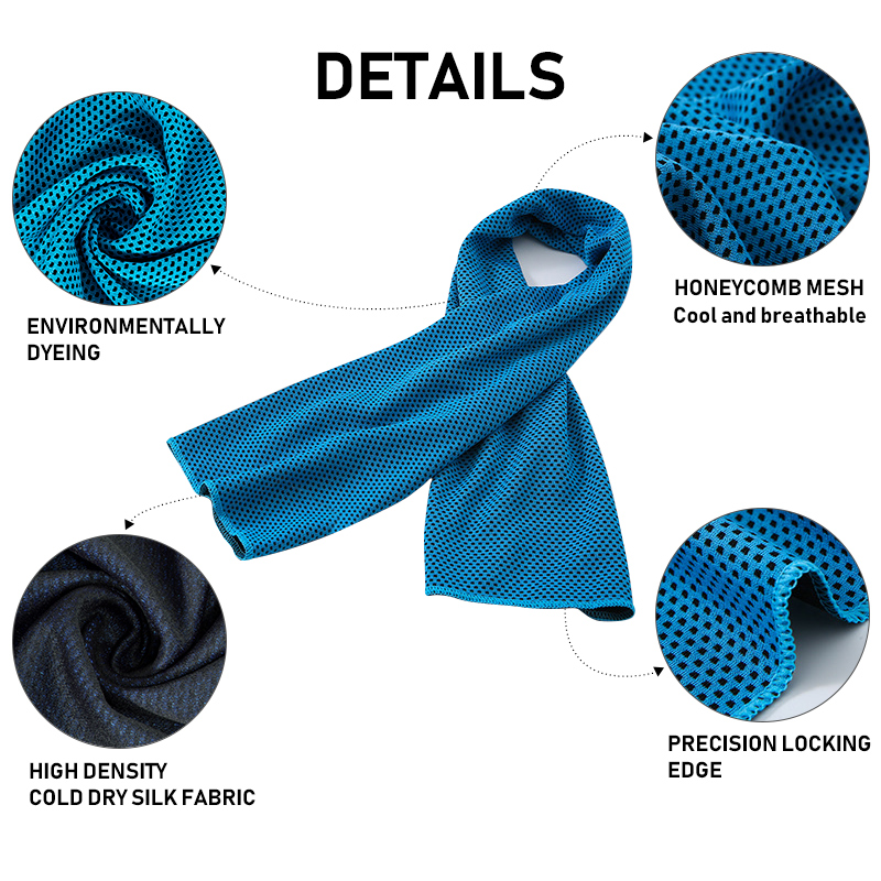 Orange 5 Pack Instant Cooling Towel Set Soft Breathable Sports Sweat Towel for Gym Yoga Running Hiking and Outdoor Activities 30x80cm โ image 5