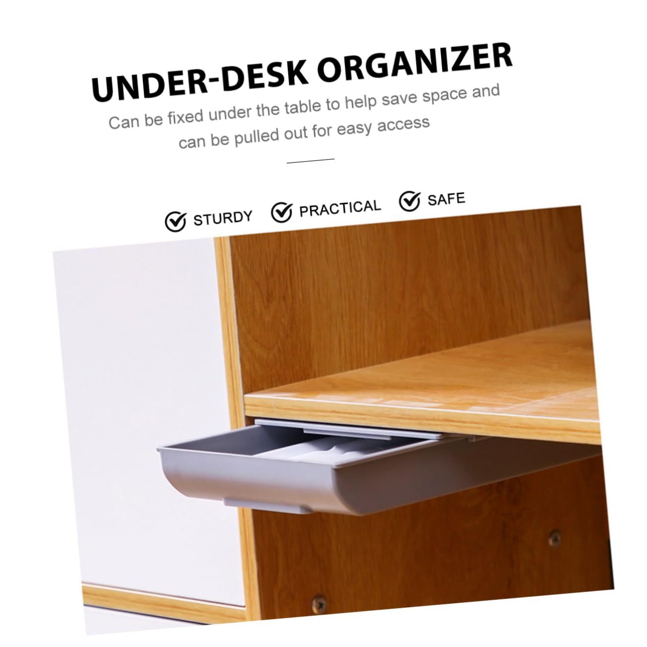 Drawer storage box, stationery rack, miscellaneous container, drawer, pencil storage tray under desk, concealed desk drawer โ image 4