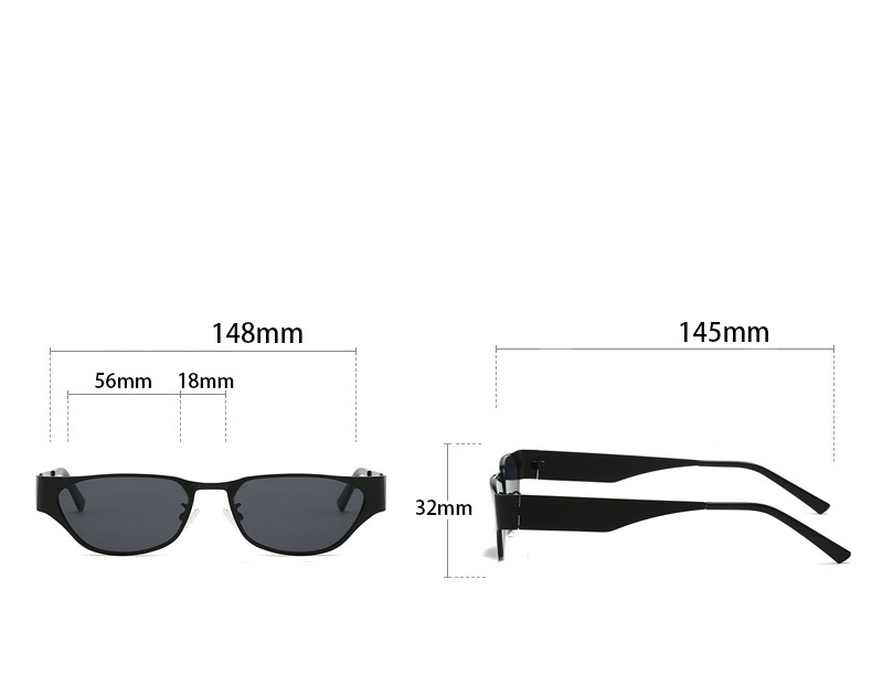 Black Retro Cat Eye Sunglasses - Metal Frame, UV400 Protection โ image 6