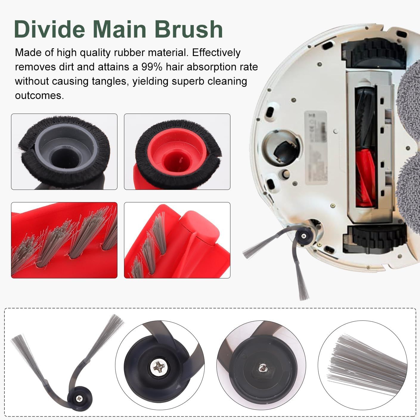 Replacement Parts Accessories Kit or Qrevo S5V/Qrevo Curv/Qrevo Curv S5X/Qrevo Edge S5A Series Robot Vacuum Cleaner - 1 Main Brush, 3 HEPA ilters, 3 Dust Bags — image 4