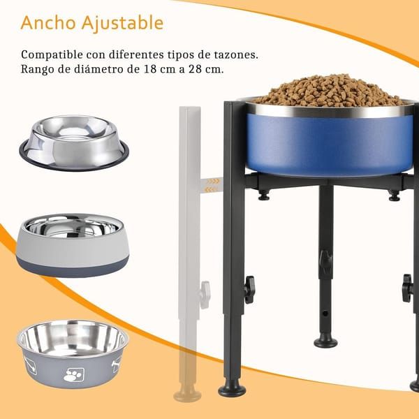 Elevated Dog Bowl Stand, Metal Raised Dog Feeder Holder, Adjustable Height Pet Bowl Stand for Small Medium Large Dogs, Black (Bowls Not Included) — image 6