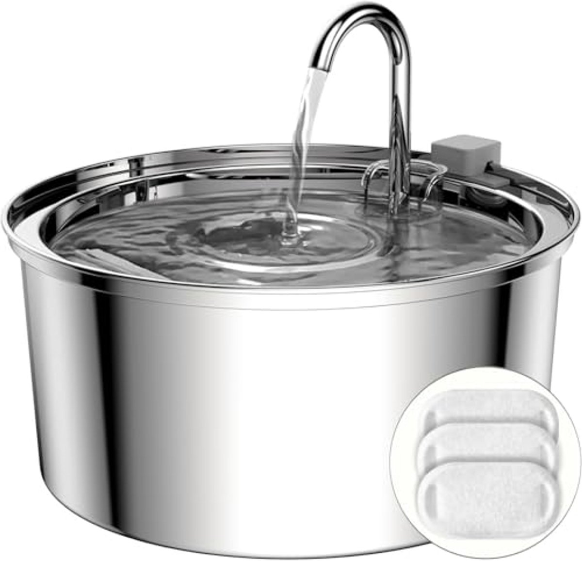 Cat Drinking Fountain - Quiet Drinking Fountain for Cats - 3.2L Stainless Steel Water Fountain with Filter - Cat Water Fountain - Cat Drinking Bowl