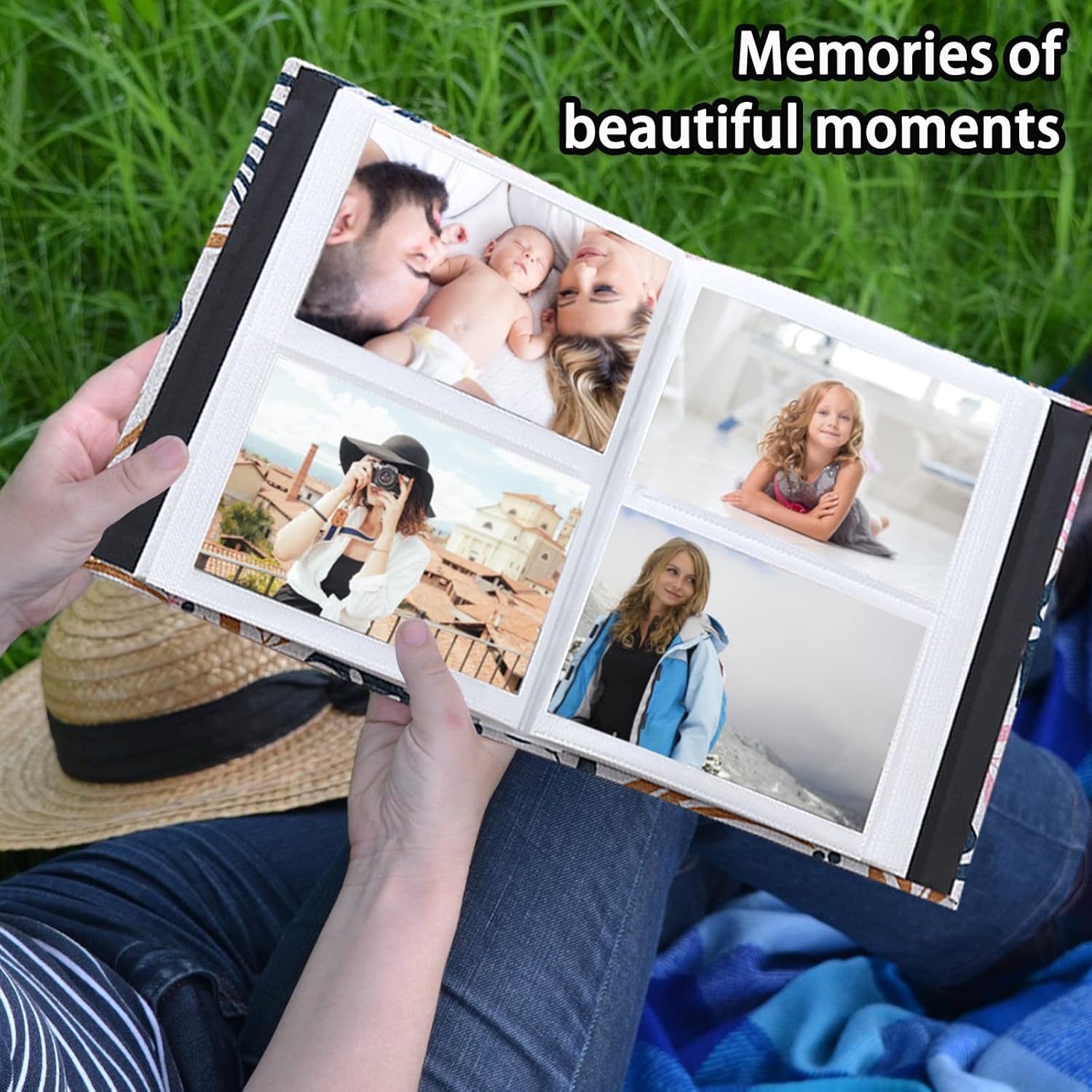 Photo Album 4x6 200 Photos Linen Cover Picture Photo Book for Family Wedding Anniversary Baby Vacation (200 Photos (4x6), Golden Leaves) — image 5