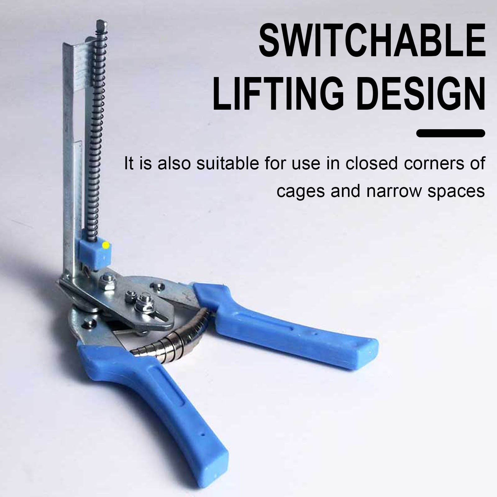 M-Type Nail Ring Pliers Kit with 600 Clips - Automatic Cage Building Tool for Chicken Coops & Fences - Anti-Slip Rubber Handle & Spring-Assisted Operation Blue — image 5