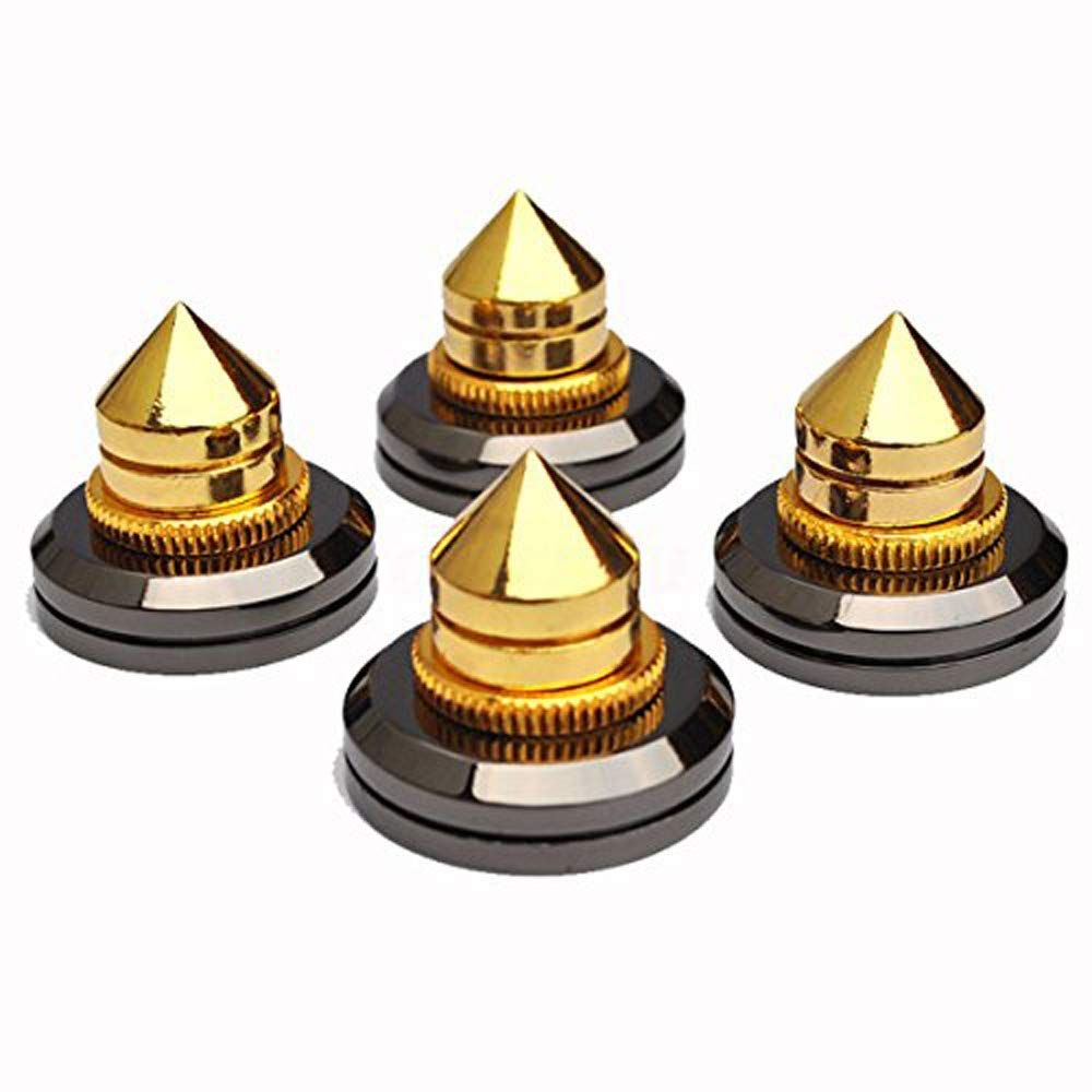 Stainless Steel Speaker Golden Stand Adjustable Turntable Feet Cone Base Pads Shockproof Mat Turntable Isolation 4pcs