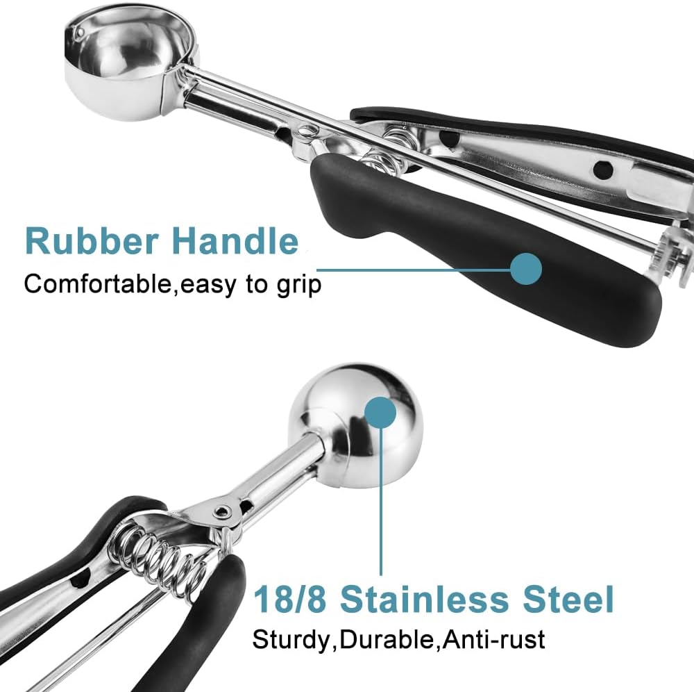Cookie Scoop Set - Include 1 Tbsp/ 2 Tbsp/ 3Tbsp - 3 PCS Cookie Scoops for Baking - Cookie Dough Scoop - Made of 18/8 Stainless Steel โ image 4