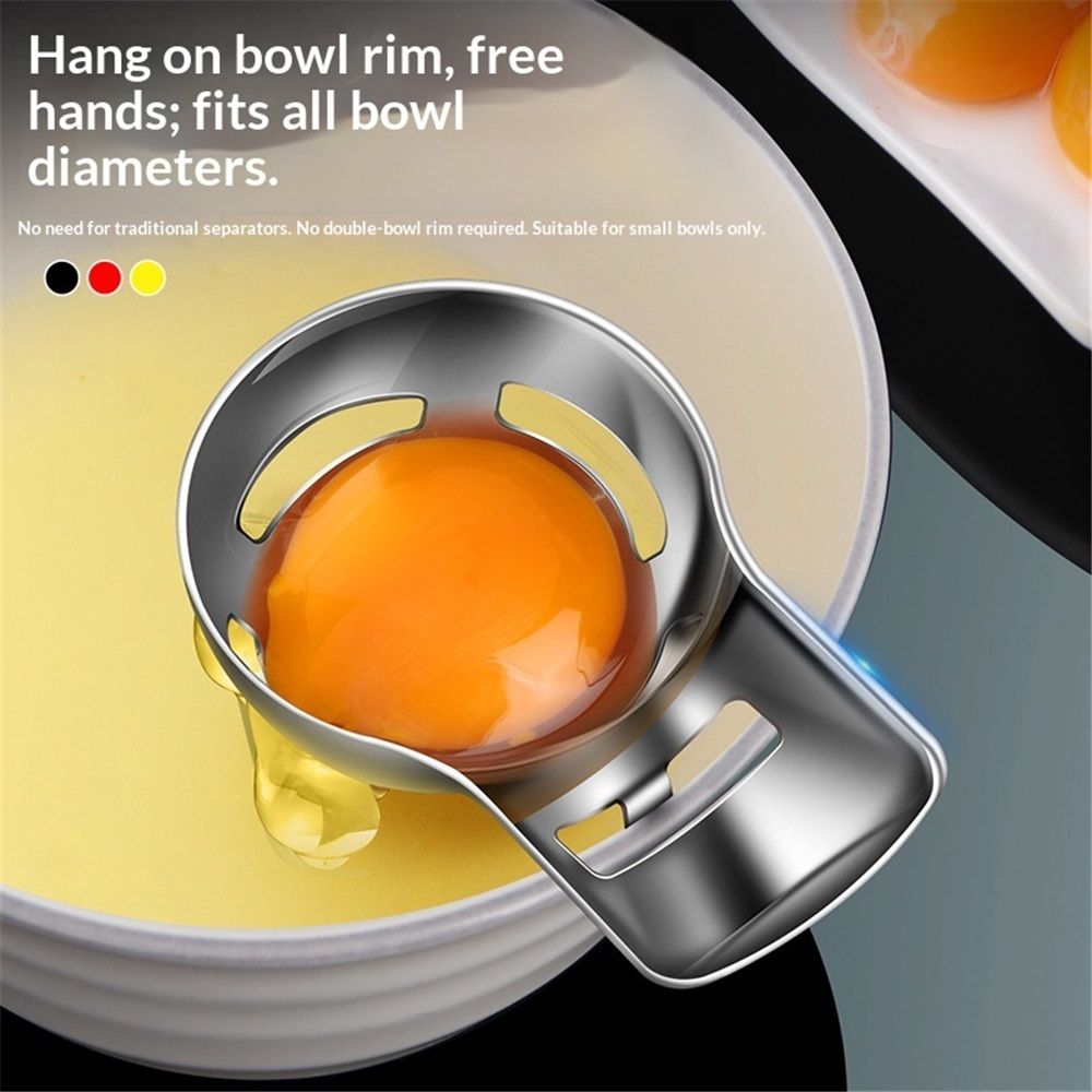 2 pack Egg Yolk Separator,Egg Separator for Raw Eggs, Food Grade Stainless Steel Egg Yolk White Separator, Kitchen Baking Gadgets — image 2