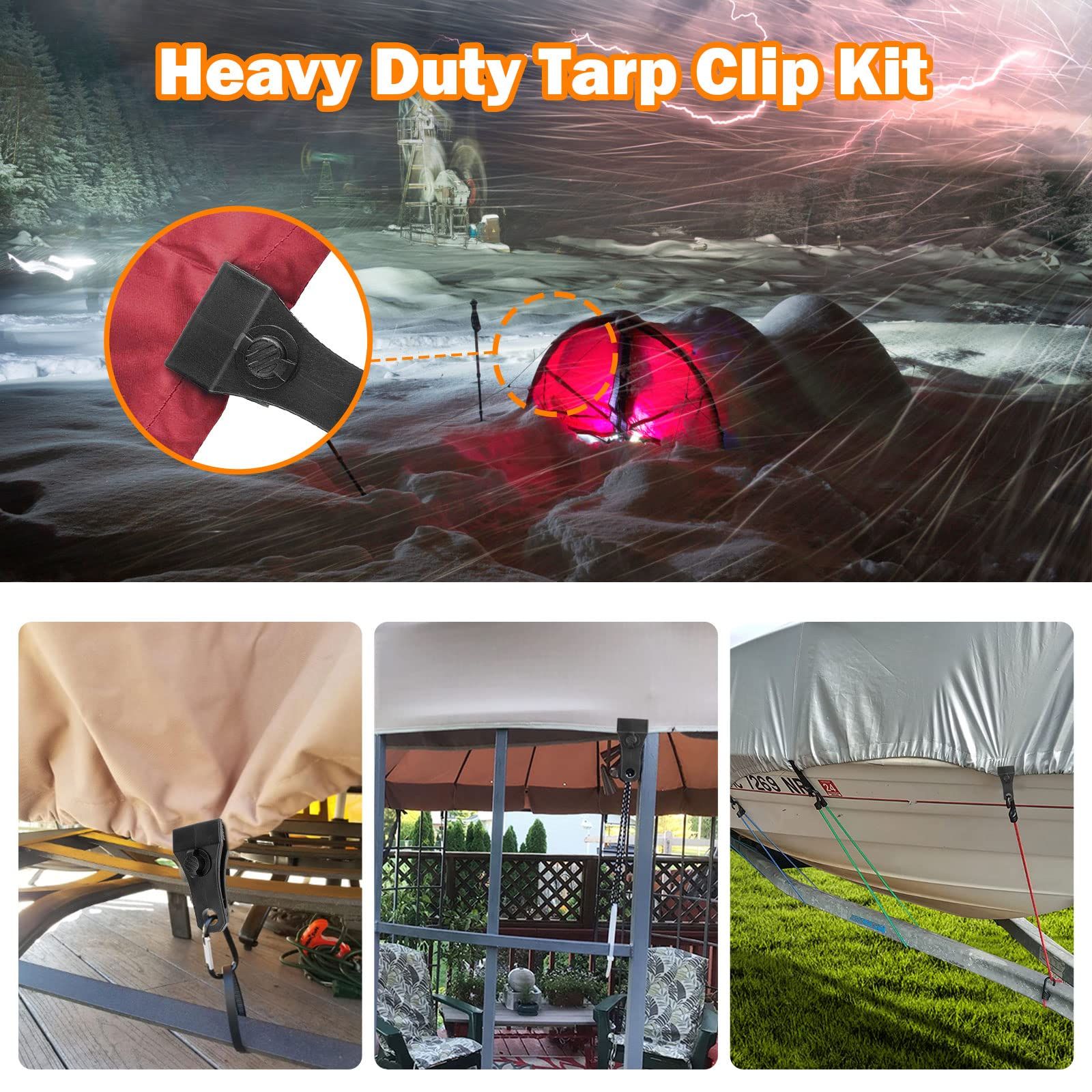 6 PCs Heavy Duty Tarp Clip Clamps Thumb Screw Tent Fasteners Clips for Camping Awnings Caravan Canopies Car Pool Boat Cover Clips โ image 5