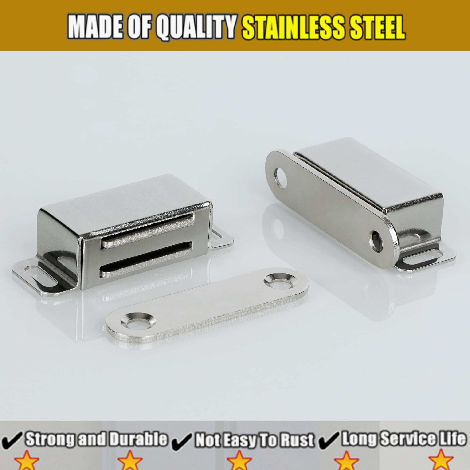 Cabinet Magnetic Catch,Door Catch with Strong Magnetic for Cabinet,Closet Doors Catches Closer Latches Hardware — image 5