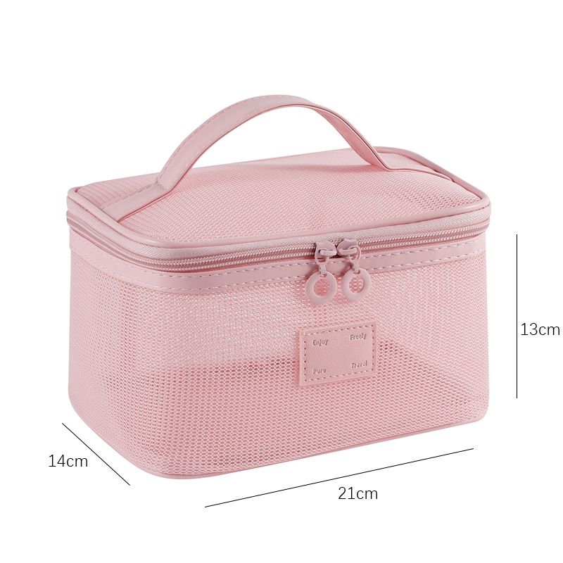 Mesh Breathable Makeup Bag 5-Pack Set - Travel Toiletry Organizer Kit with Triangle Octagonal Square Pillow Double Layer Designs - Cosmetic Storage Pouches โ image 4