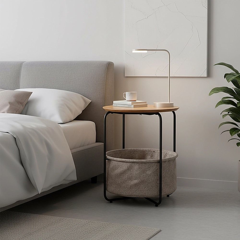Modern Bedside Table Nightstand Storage for Bedroom or Living Room โ image 2