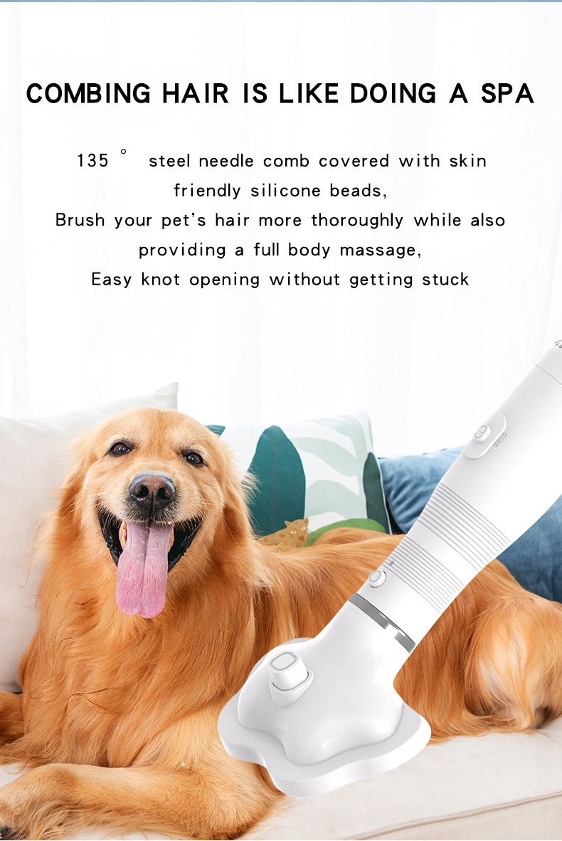Pet Hair Dryer with Brush, Portable & Quiet 2 In 1 Pet Grooming Hair Blower, Dog and Cats Grooming Dryer with 3 Adjustable — image 3