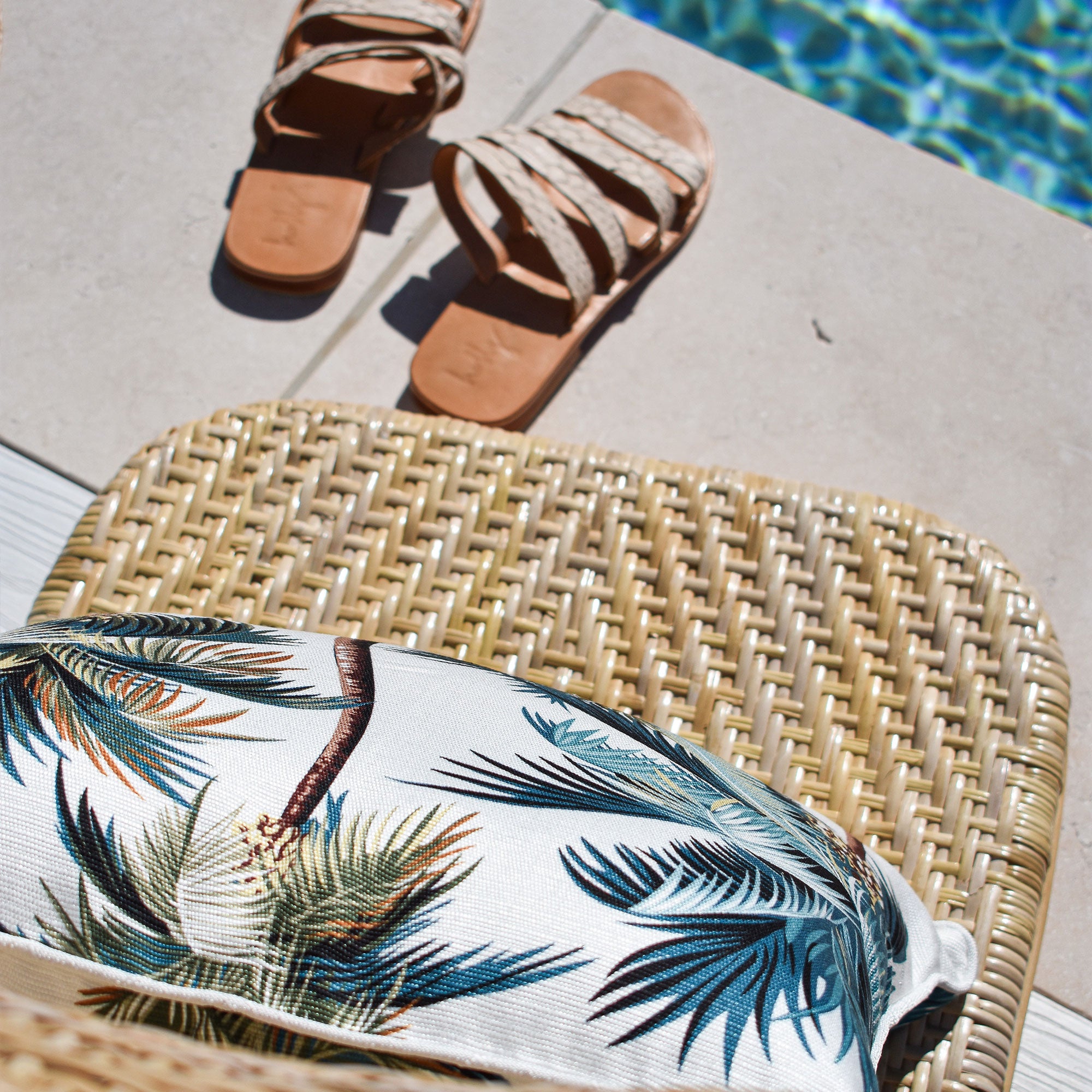 Cushion Cover-With Piping-Palm Trees White-45cm x 45cm — image 4