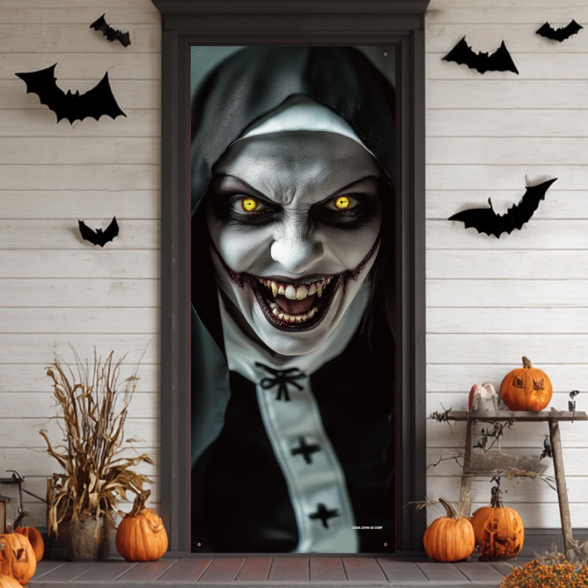 Halloween Scary Ghost Door Cover Decorations Indoor, 3D Door Cover for Halloween Decorations, Scary Home Party Supplies Front Room Decor - Multi-color — image 3