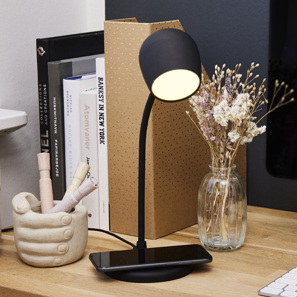 Kreafunk Ellie Lamp W/ Qi Charger And Bluetooth Speaker - Black โ image 2