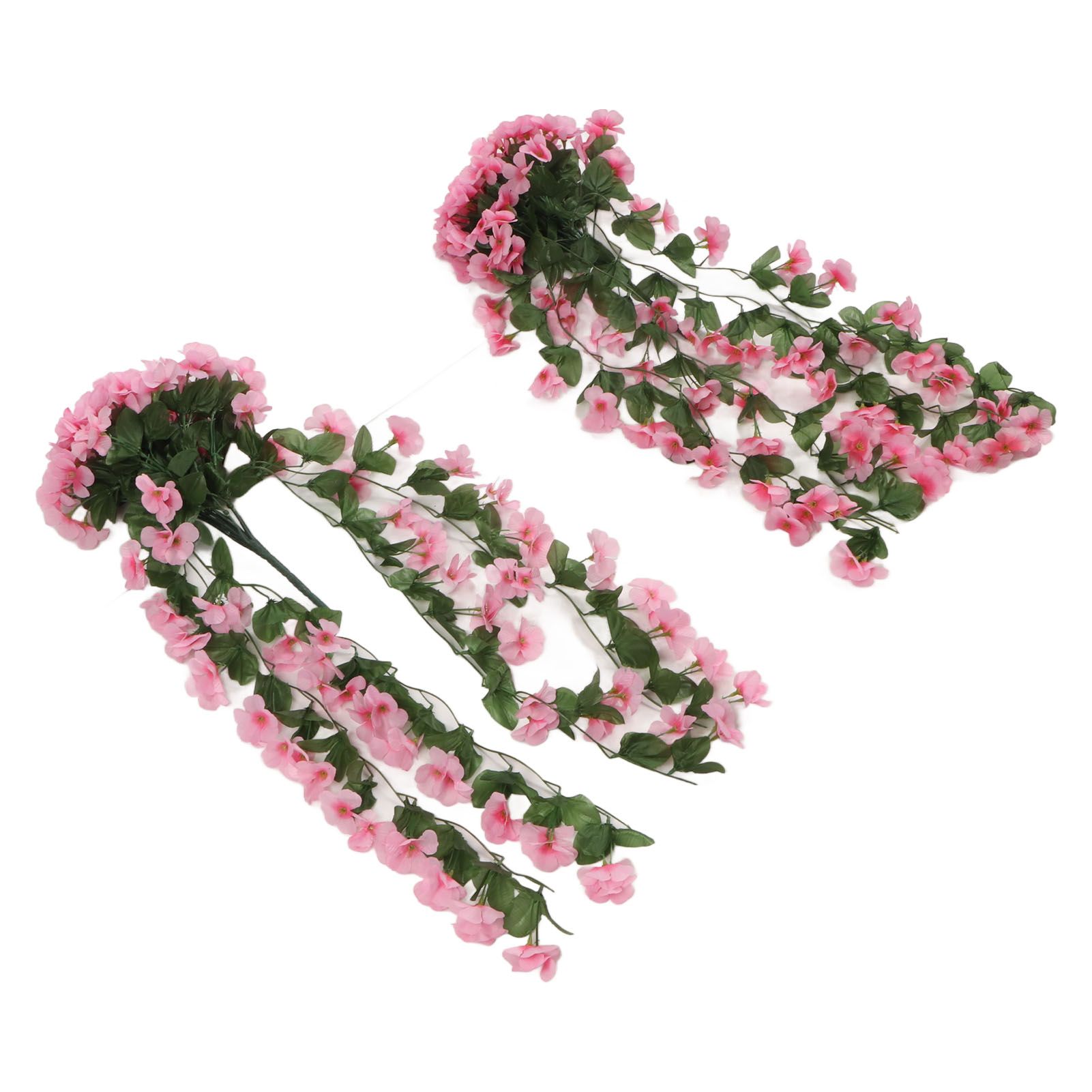 2PCS Artificial Violet Hanging Flowers Simulation Plastic Fake Plants for Decoration Garden Patio Wedding Porch Outdoor Pink — image 5