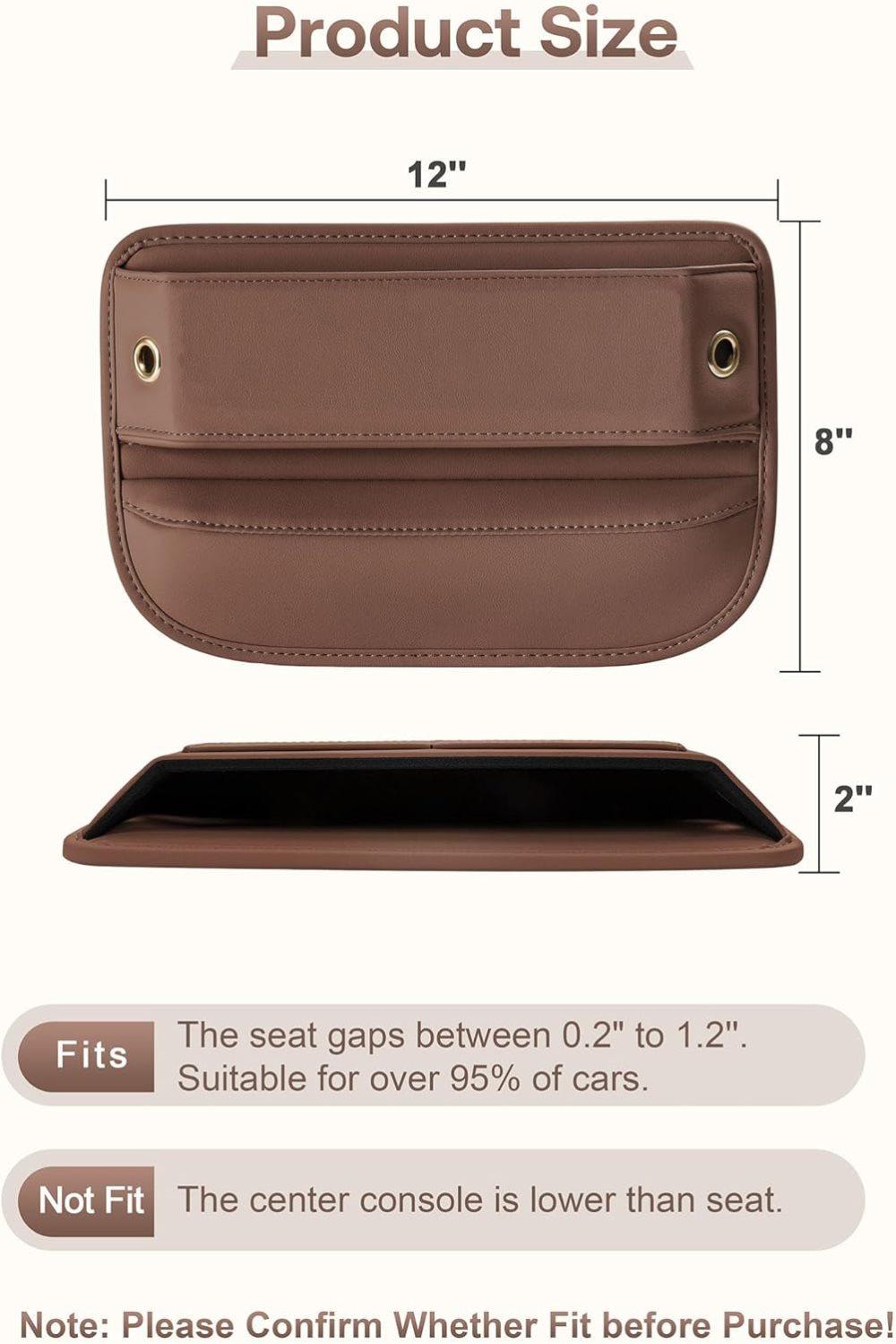 2-Pack Universal Car Storage Leather Bags, Brown/Black, Compatible with All Car Models — image 6