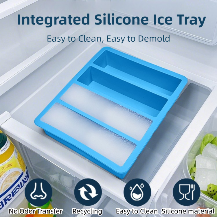 2-Packs Pink Flexible 4-Grid Silicone Long Ice Cube Tray with Lid - Easy Release Reusable Mold for Narrow Bottles & Cocktails โ image 2
