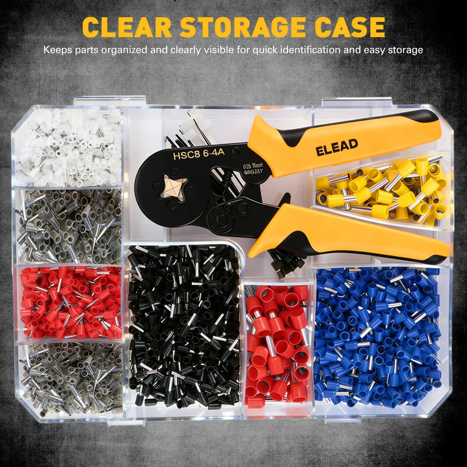 ELEAD 2180PCS Ferrule Crimping Tool Kit Wire Ferrules Ratchet Crimper AWG 23-7 — image 2