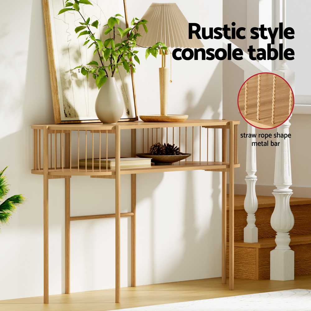 Artiss Console Table 124CM Pine — image 4