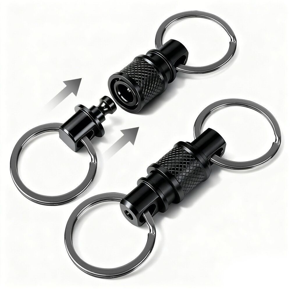 Quick Release Keychain, Carabiner Keychain Key Rings, Detachable Pull Apart Double-End Swivel Key Chain Linker — image 2