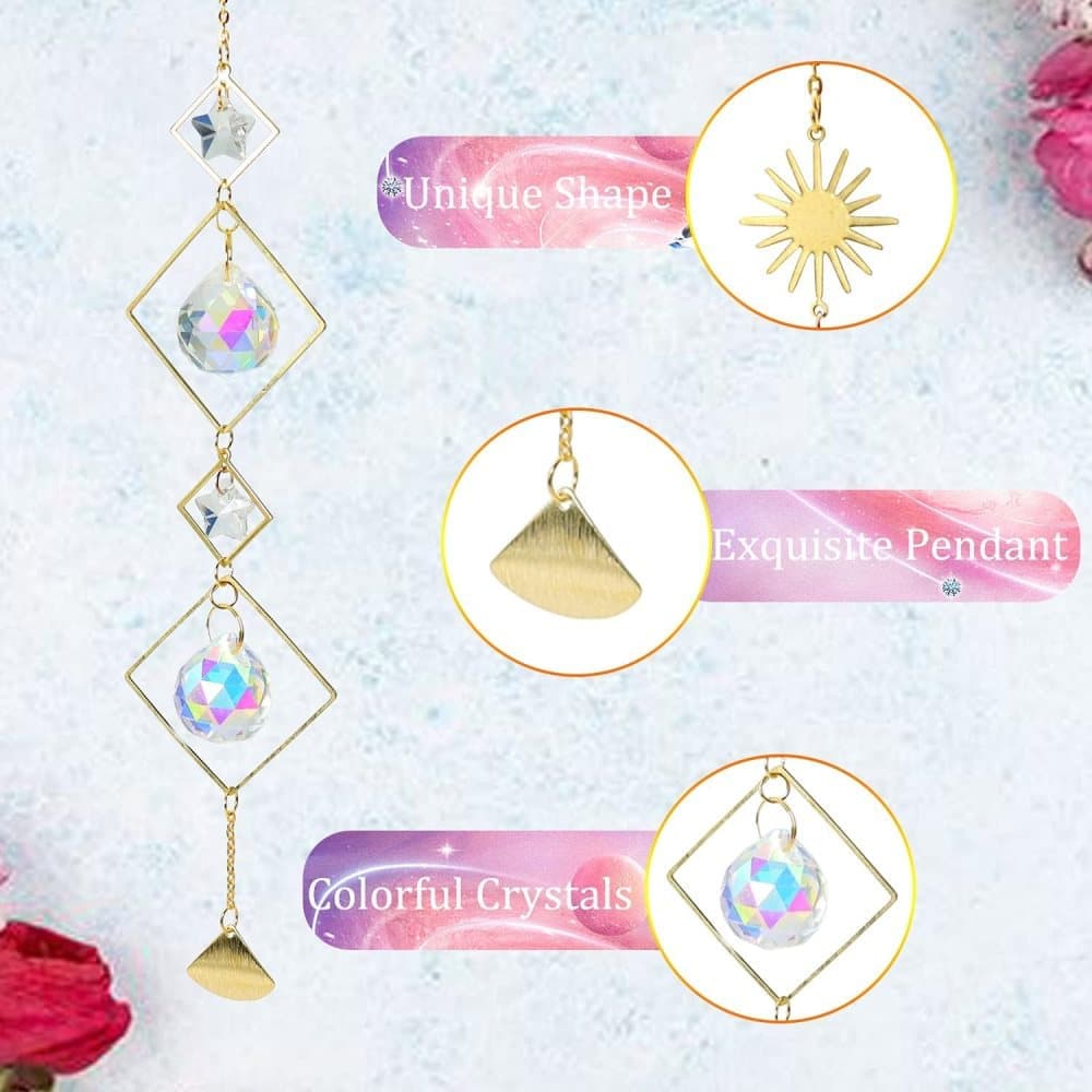 6 inches rainbow refractive prism suncatcher crystal decoration, 15 cm — image 4