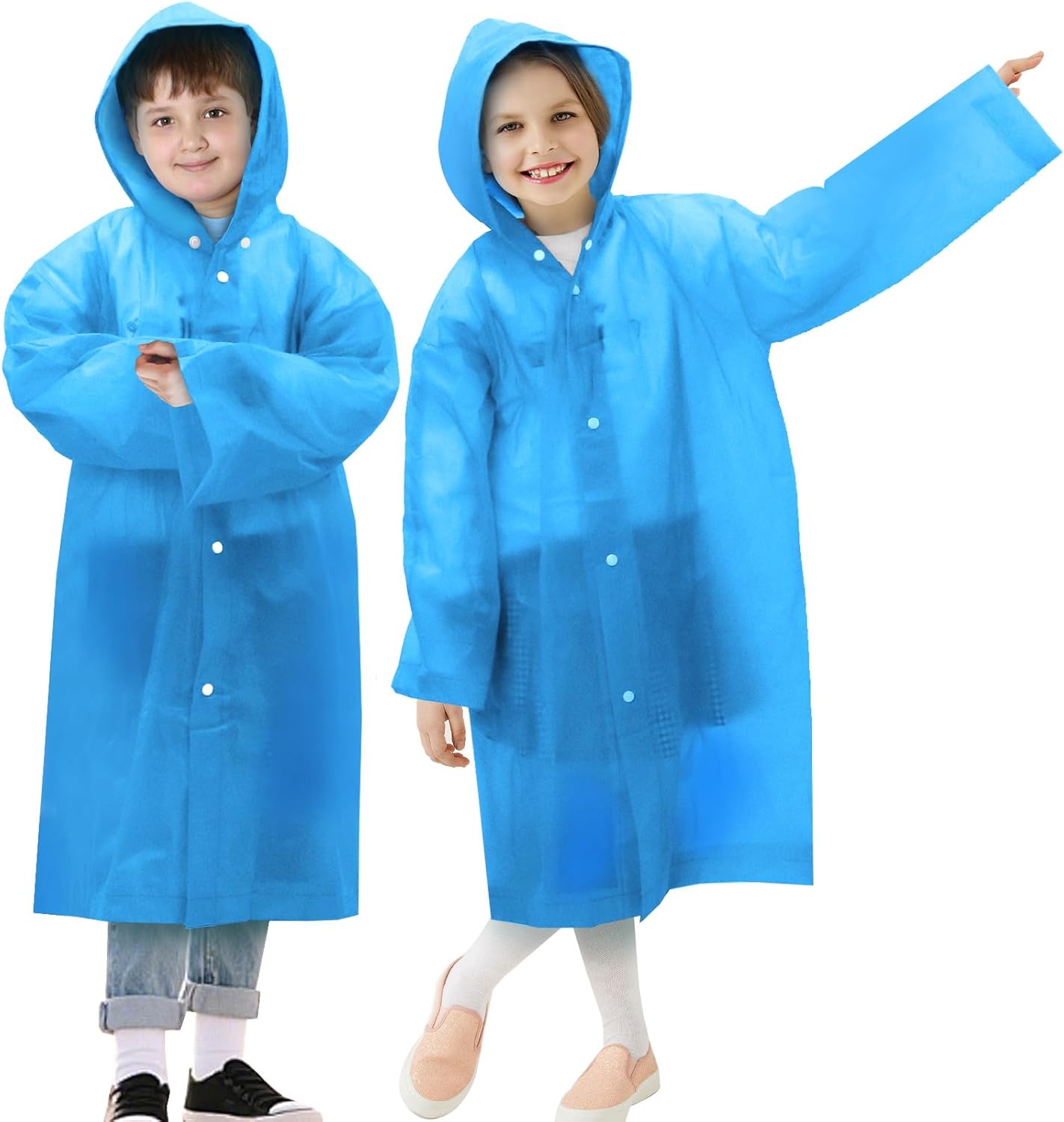 Kids Rain Poncho with Hood Lightweight Emergency Raincoat Reusable Boys and Girls Rain Jacket for Disney Travel Outdoor