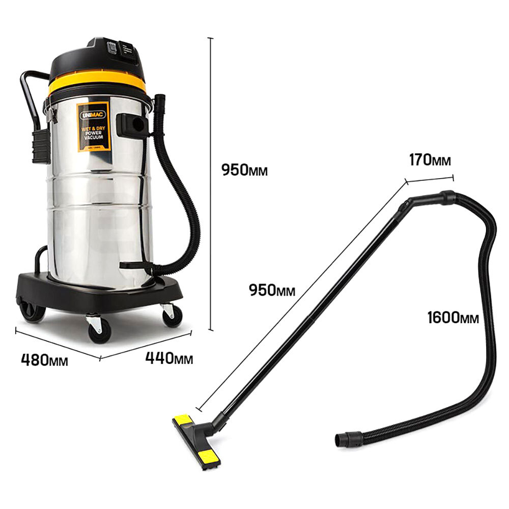 UNIMAC 60L Wet and Dry Vacuum Cleaner Bagless Industrial Grade Drywall Vac โ image 6