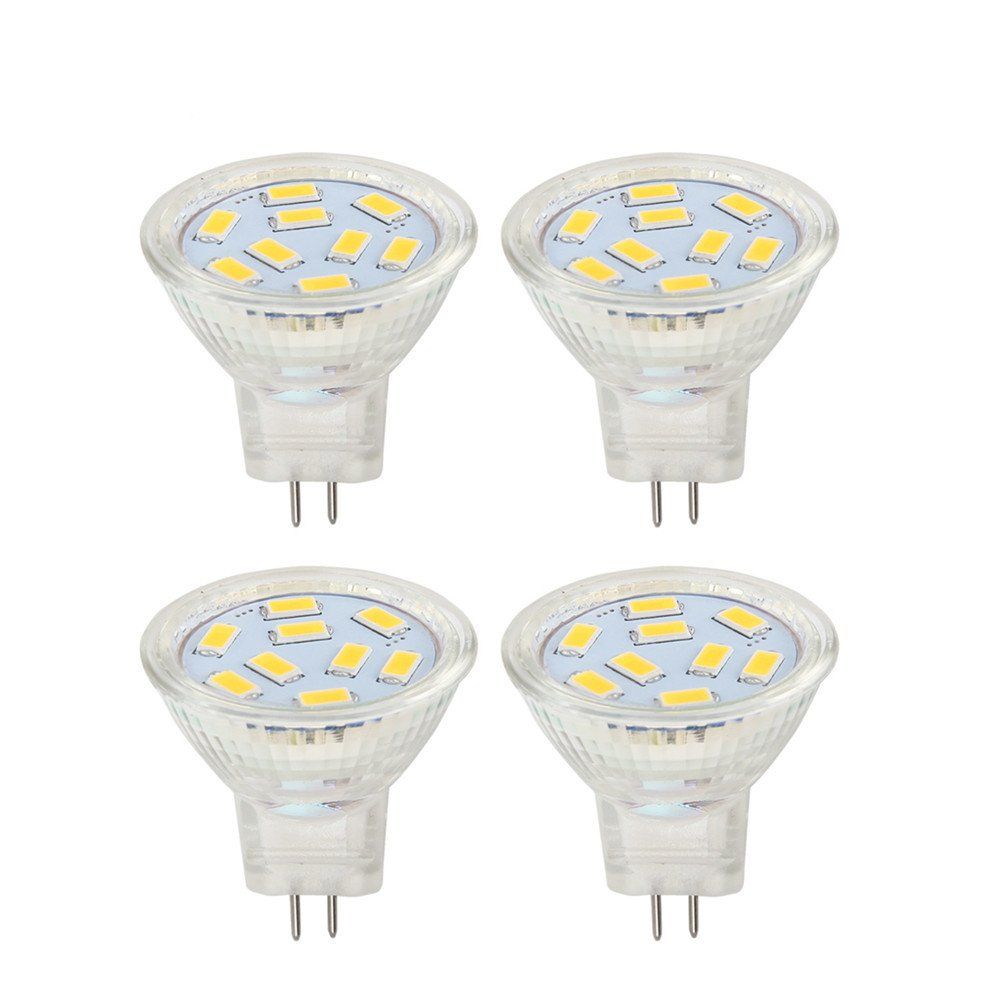 MR11 GU4 Led Bulbs 3W 30W Halogen Replacement, Warm White 3000K Light Bulbs LED Light Spot (Pack of 4)