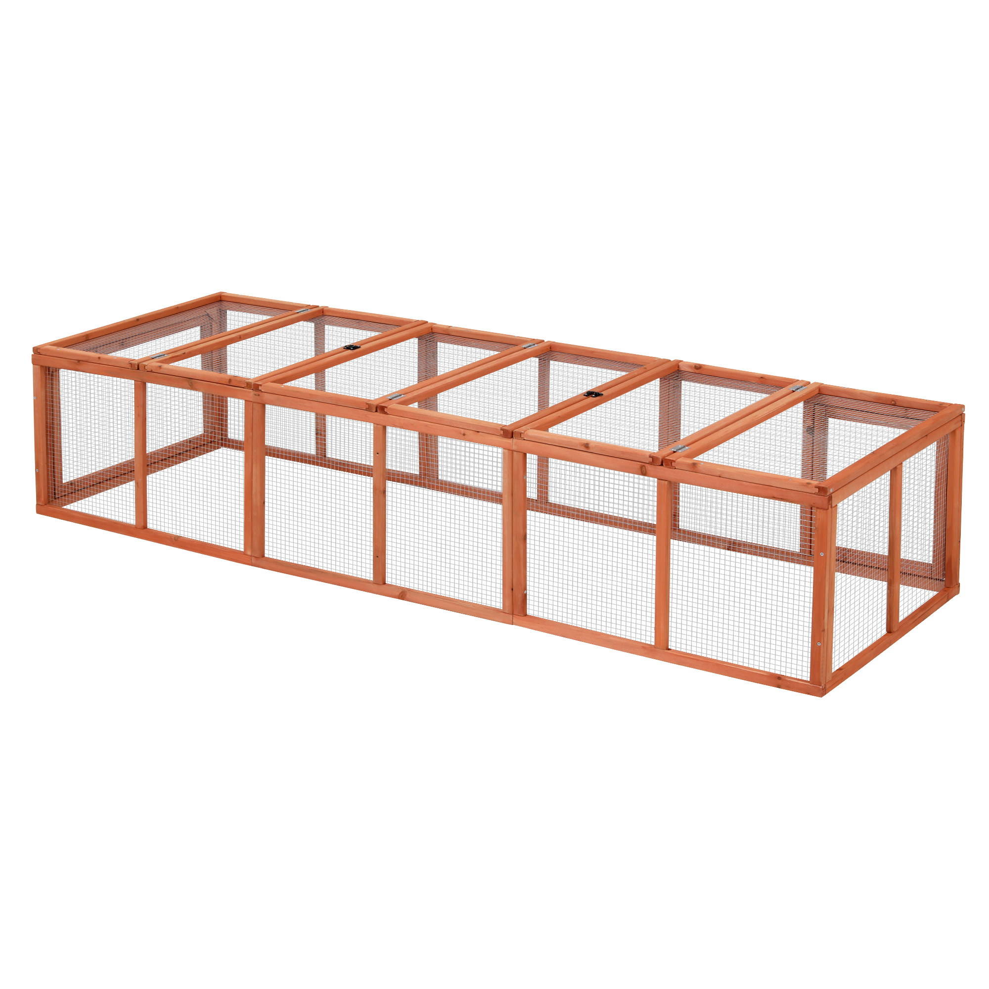 i.Pet Chicken Coop Wooden Pet Run Rabbit Hutch Large Outdoor Cage with Play Area Brown โ image 3