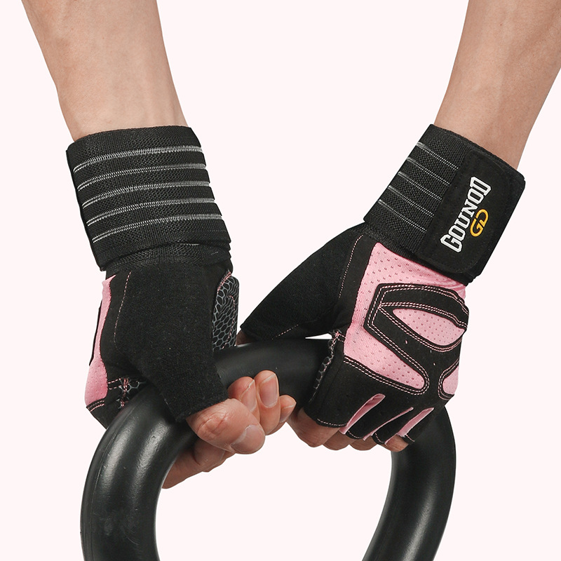 Size S Black And Pink Breathable Anti-Slip Gym Gloves for Workout and Weightlifting - Durable, Adjustable Fitness Gloves for Men and Women — image 3