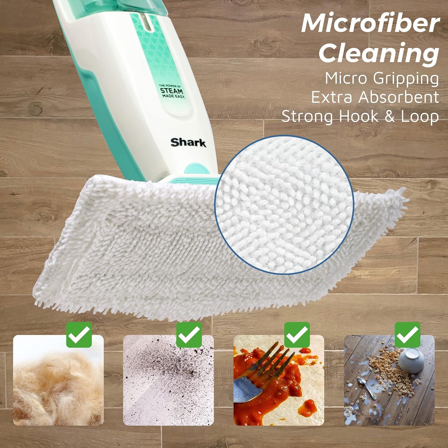 8 Pack Steam Mop Pads or Shark S1000 Series (4 Sot + 4 Scrub Pads) โ image 5