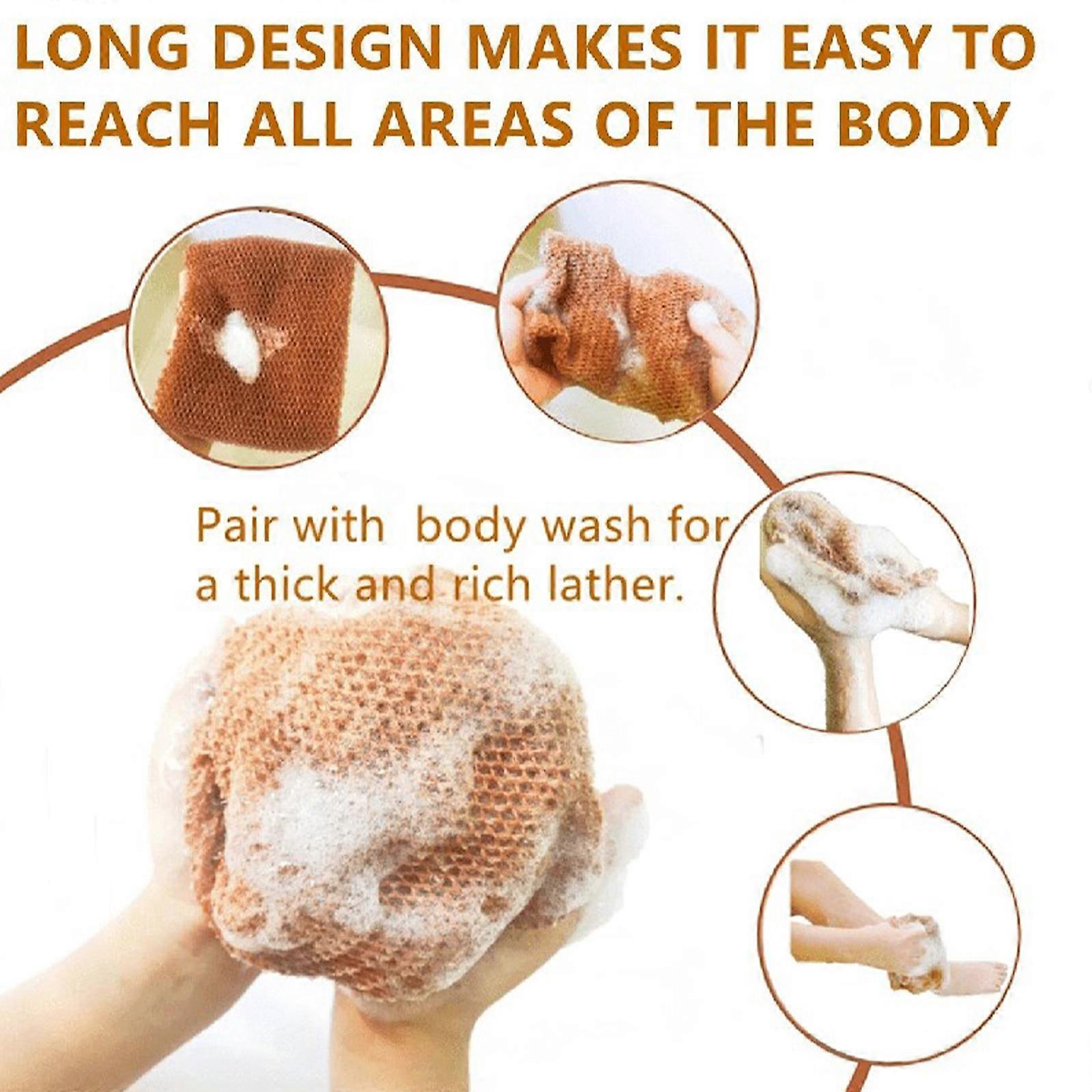 African Exfoliating Net Bath Sponge, Nylon Body Scrubber 30*80cm โ image 5