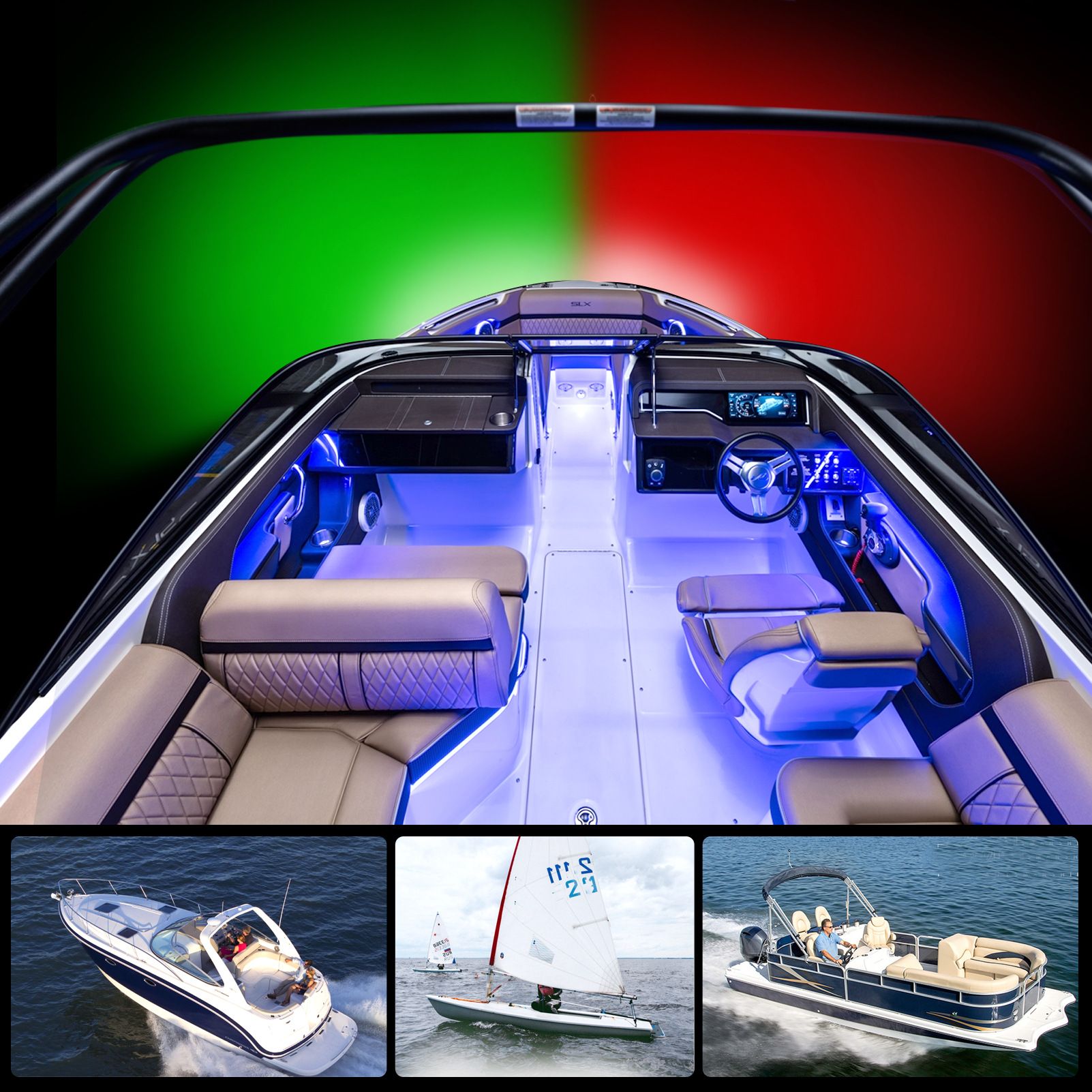 2pcs LED Boat Navigation Light Red and Green LED Marine Navigation Light Boat Bow Light for Pontoon and Small Boat (Silver) โ image 4