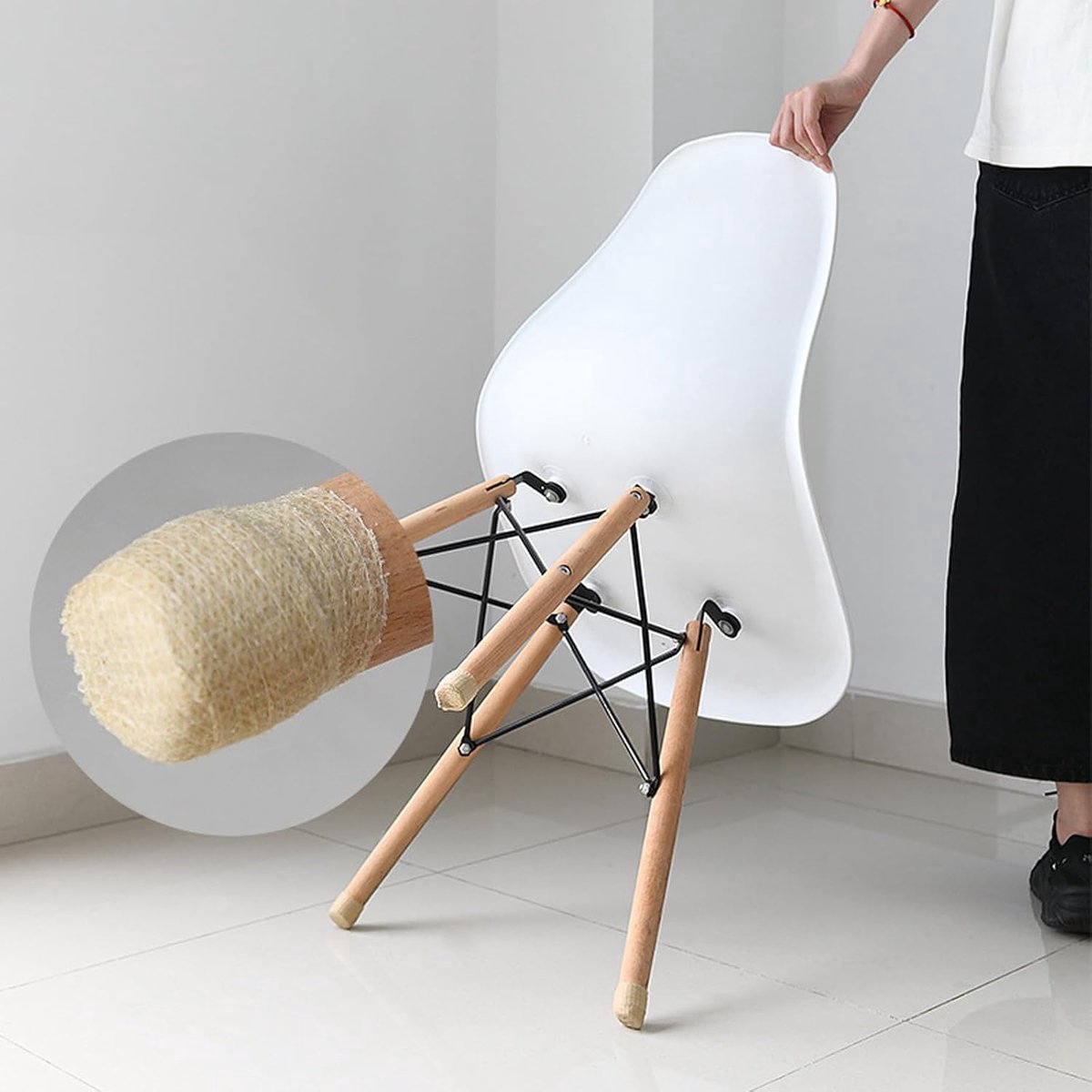 8 Rolls Chair Leg Protectors - 2.5cm × 4.5m - Chair Leg Protective Tape - Chair Leg Caps - Self-Adhesive Felt Covers - Waterproof Anti-Slip Tape - Chair — image 4