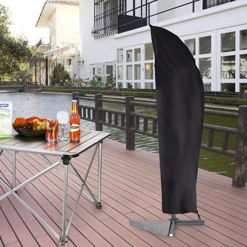 Cantilever Umbrella Covers Waterproof Offset Umbrella Cover Cantilever Umbrella and Outdoor Offset Market Parasols Black — image 4