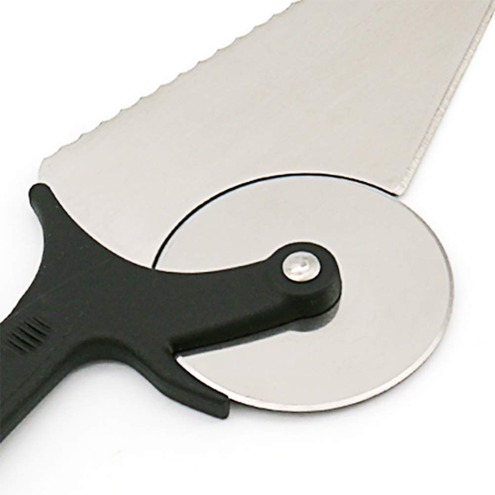 Pizza knife wheel stainless steel pizza knife wheel shovel, three in one multi-purpose pizza knife, bread and cake โ image 5