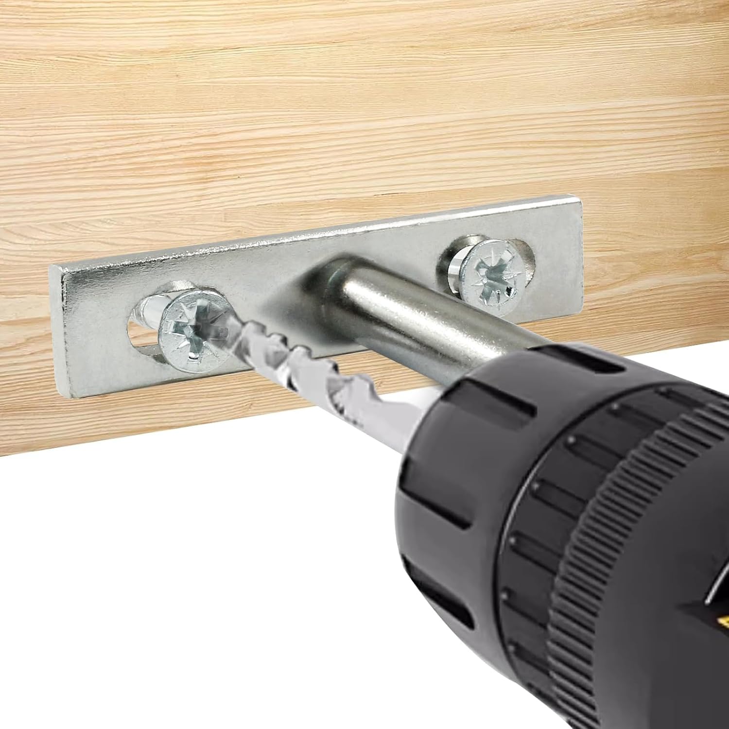 4 Pcs Hidden Floating Shelf Brackets, 3 Inch, Silver, Steel, Wall Mount, Screws and Wall Plugs Included โ image 5