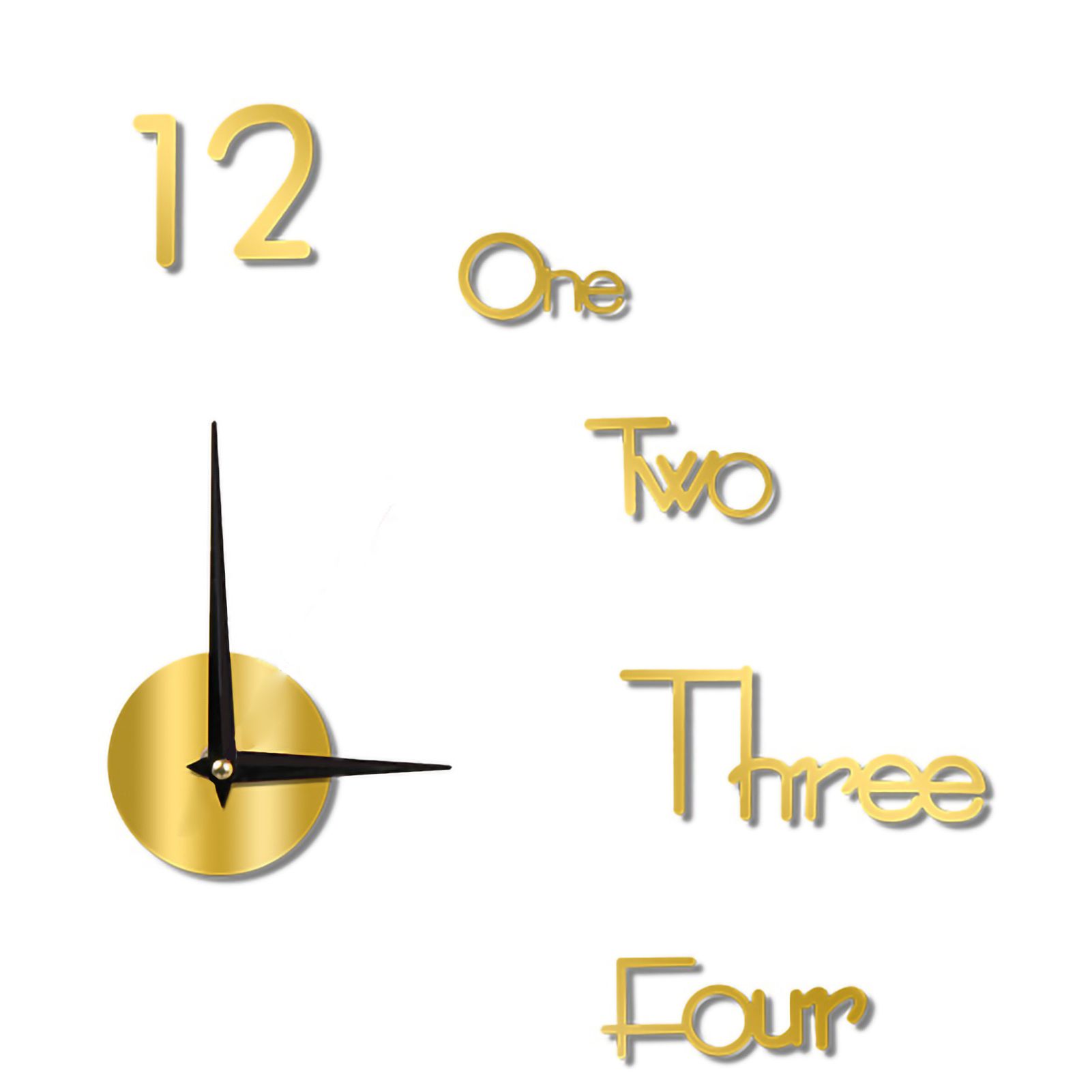 Night Light Wall Clock Frameless Decorative Luminous Silent Clock for Living Room Bedroom Gold Medium 90cm/35.43in โ image 2