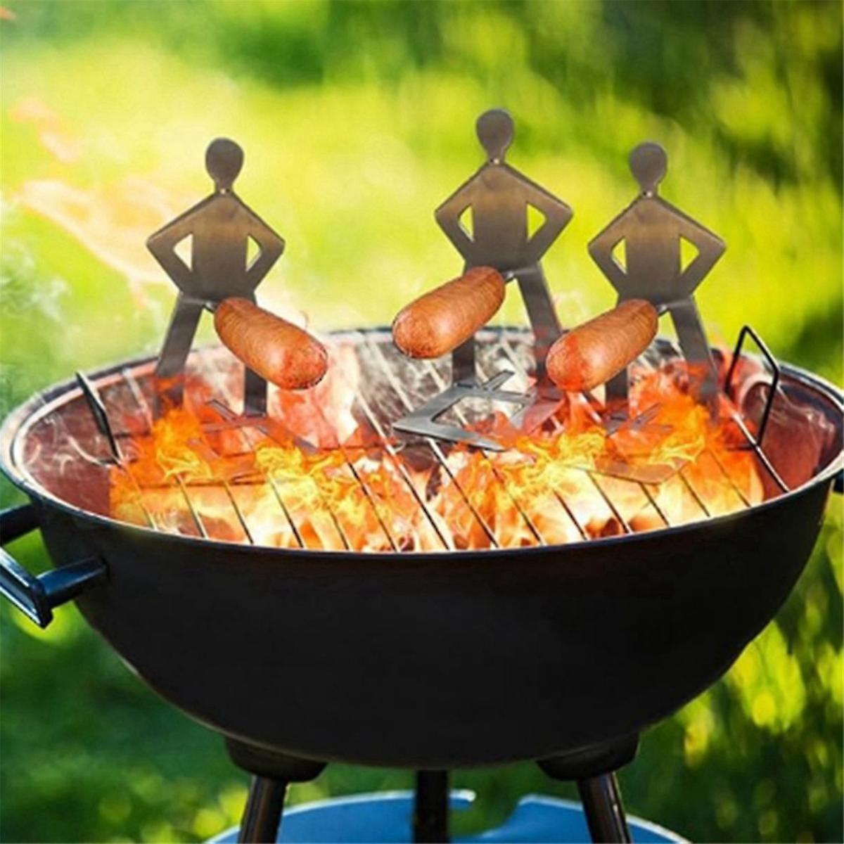 4PCS Funny BBQ Sausage Stand Holder - Portable Stainless Steel Roaster Rack โ image 5
