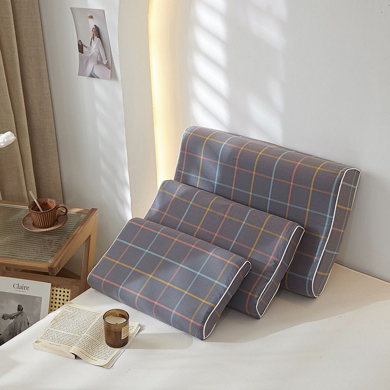 Mengxuan Cotton Pillowcase 4060 Vika - grey Latex cotton pillowcase 40 × 60 (single pack)