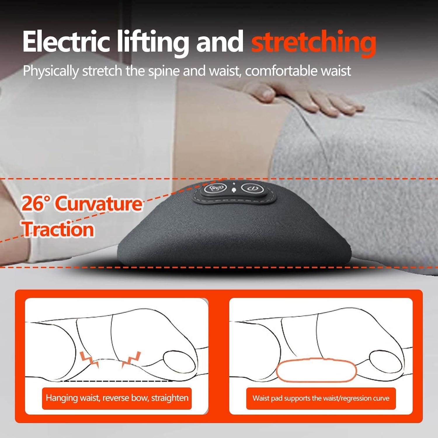 Electric 3 in 1 Back Massager,soothe massager for sciatica with Traction Lifting and Vibration Massage and Heat Compress Against Pain, Backs Massagers for Neck — image 3