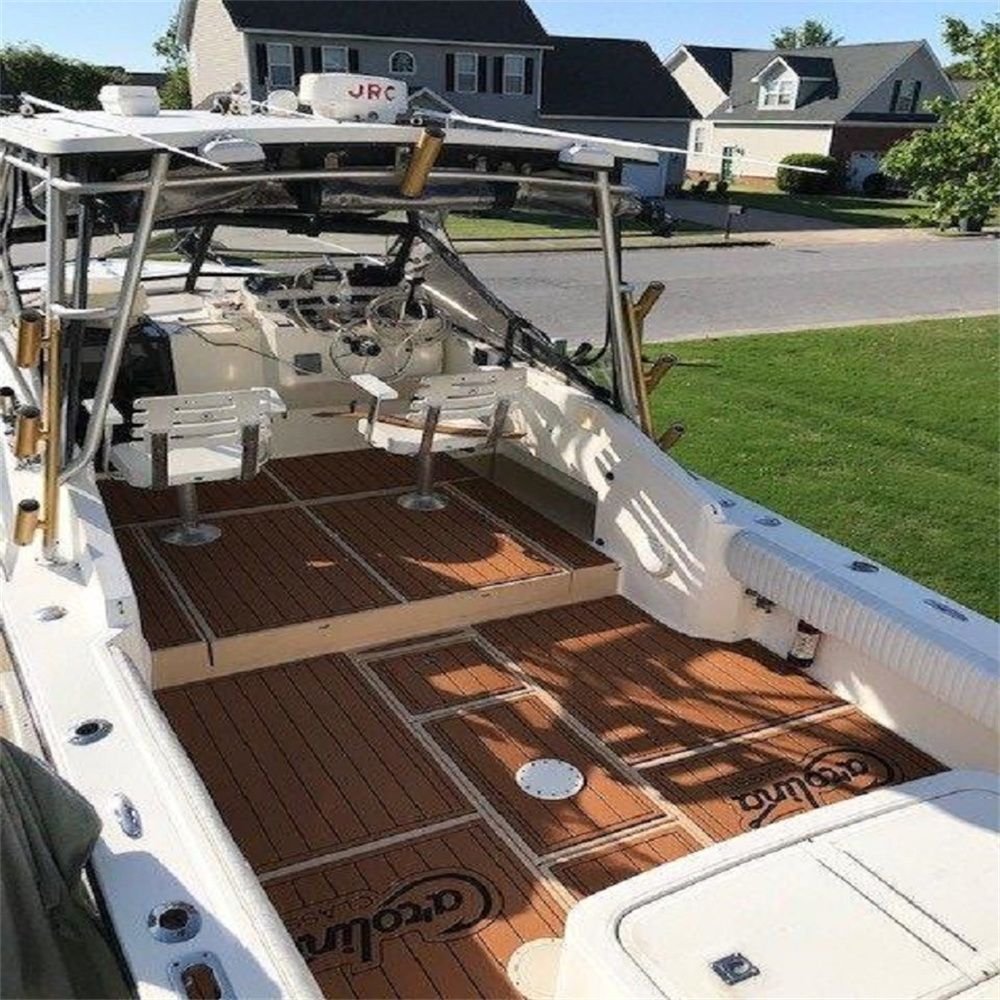 2000 Carolina Classic 25 Cockpit Pad Boat EVA Faux Foam Teak Deck Floor Mat SeaDek MarineMat Gatorstep Style Self Adhesive — image 3