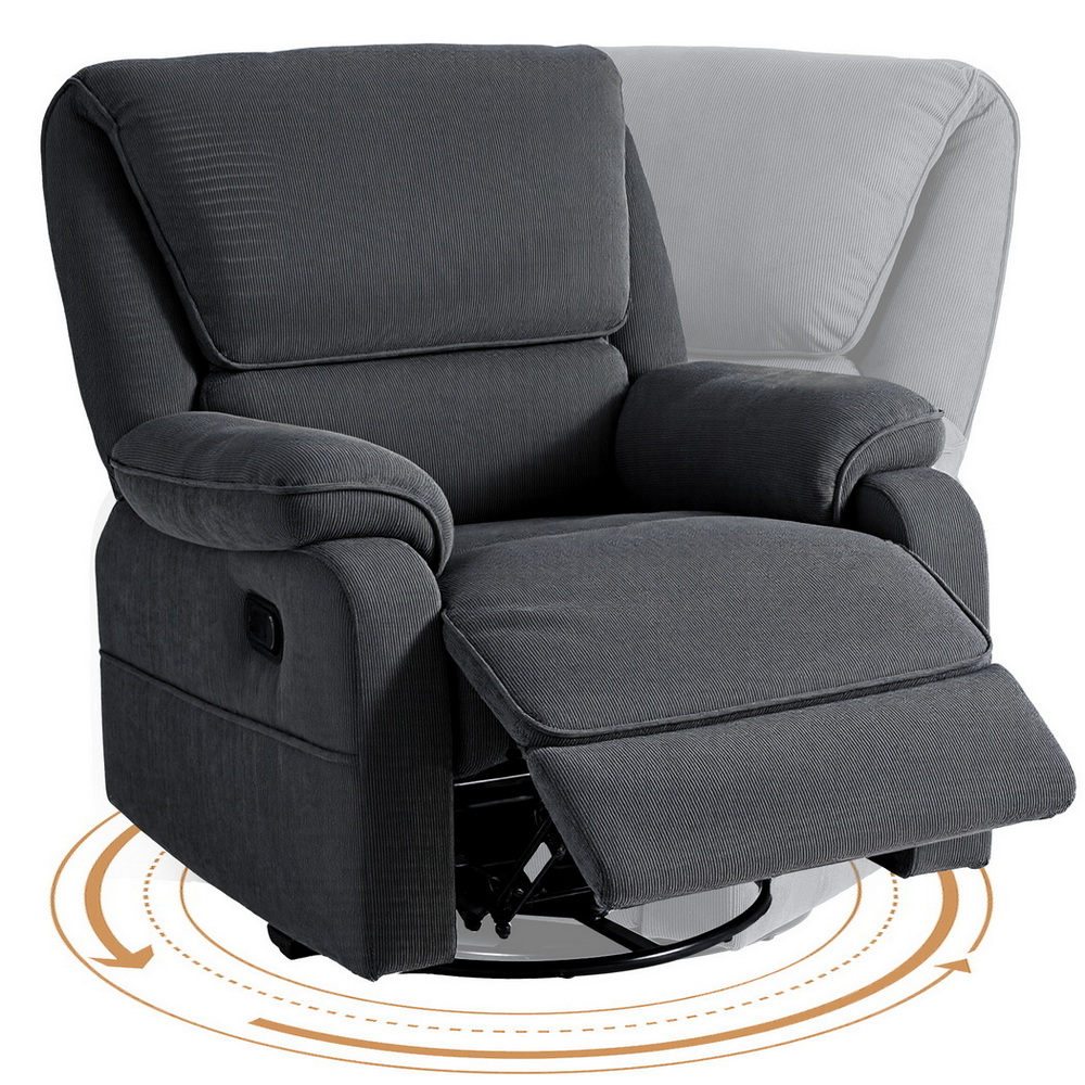 Artiss Rocking Recliner Chair 360 Swivel Massage Heated Reclining Chairs — image 4