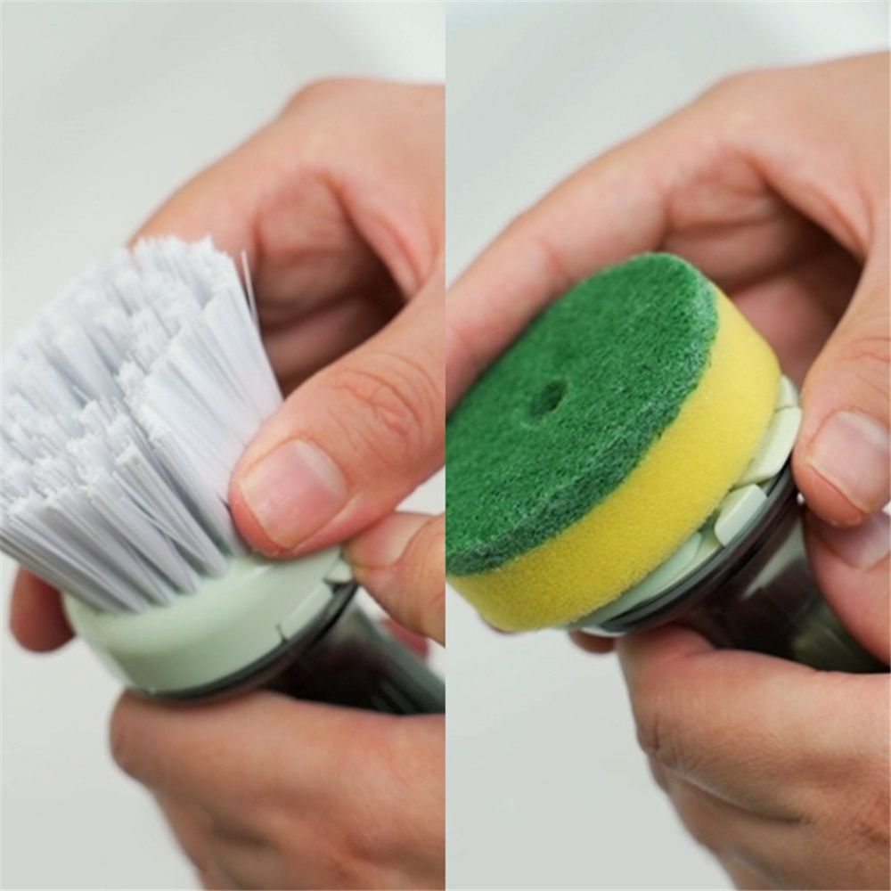 2 pack Dish Brush with Soap Dispenser for Dishes, Kitchen Sink, Pot, Pan Scrubbing, 1 Brush 2 Refills — image 3
