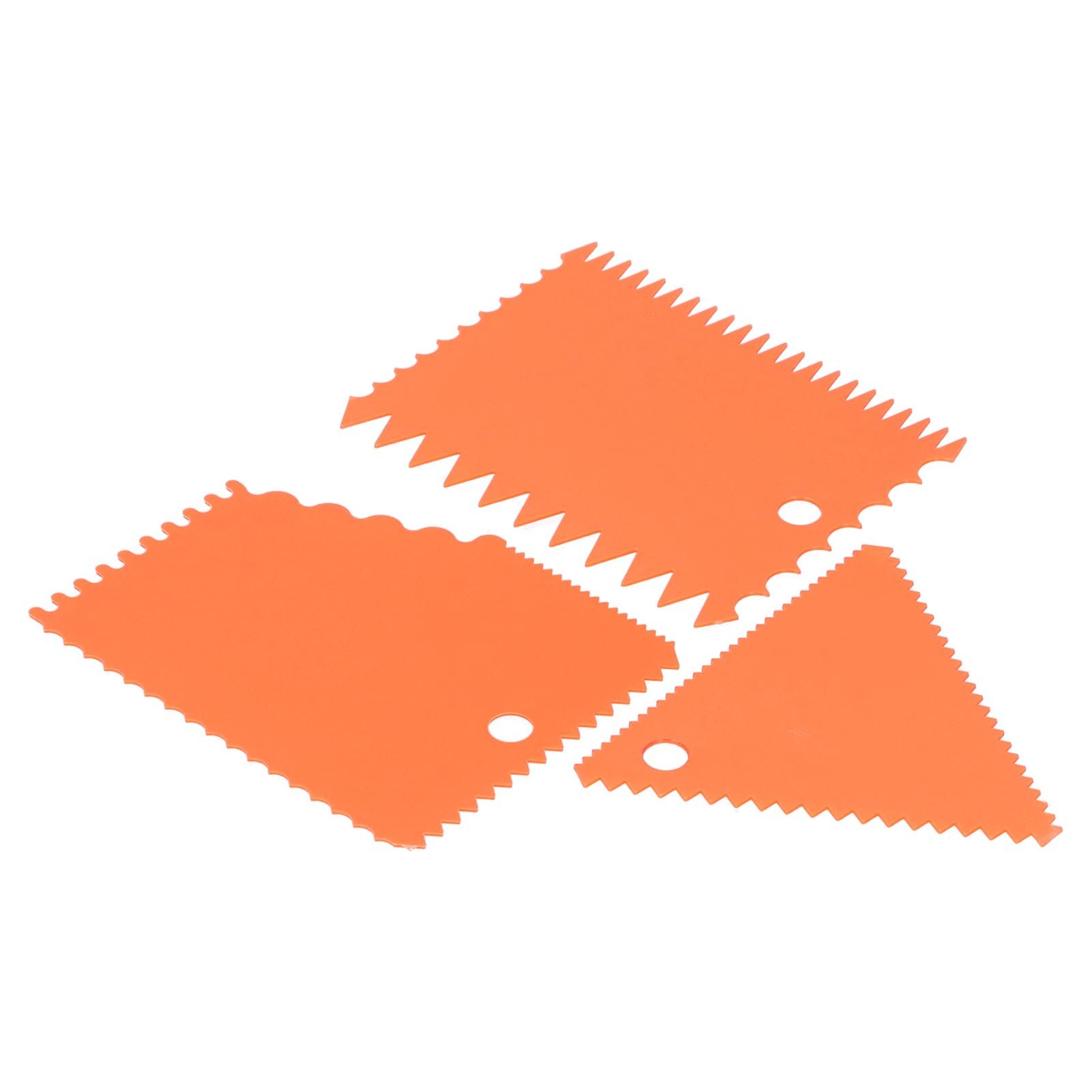 3PCS/Set Cake Cream Scraper Pasty Cutters Scraper Irregular Teeth Edge DIY SmootherOrange β image 5