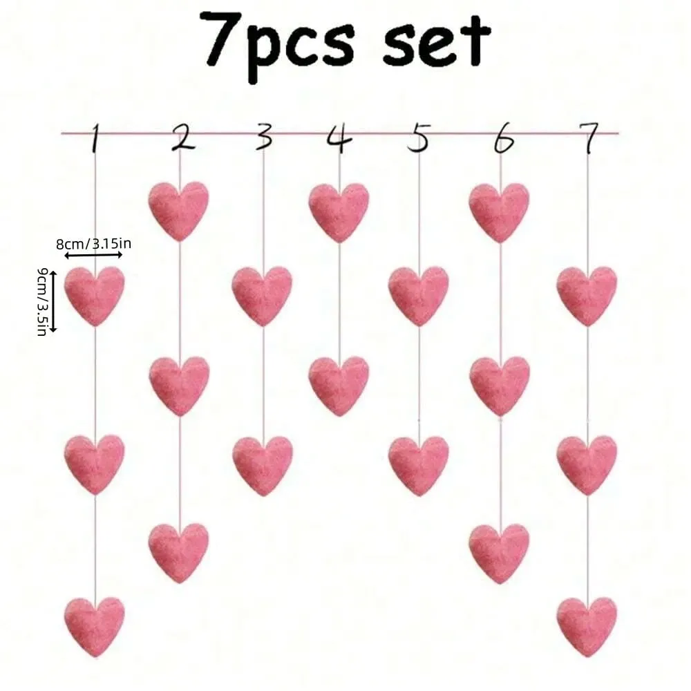 Pink Heart Shaped Door Hanger Door Curtains Cute Partition Hanging Curtains Room Decor Valentine s Day Ornaments Home Wall Birthday Wedding Mother s Day Gift — image 2